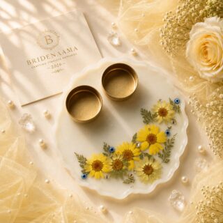 Real Flowers in resin pooja thali