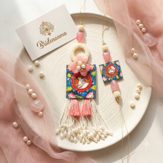 Pichawai themed rakhi lumbi set