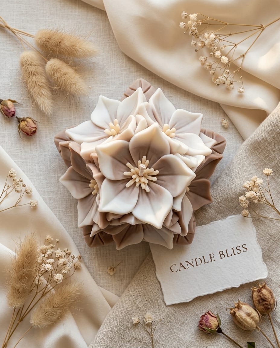 Prinkletwine flower bunch candle mold