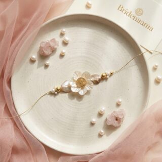 Pearl flora - 1 grm silver coin rakhi