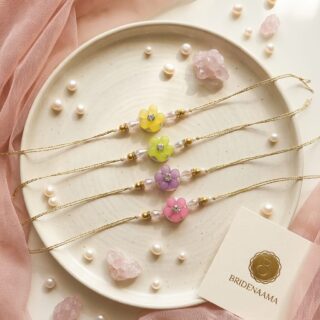 Colorful hues flower rakhi