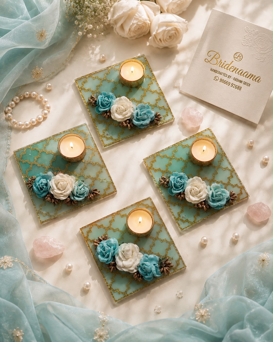 Moroccan theme pooja thali in resin