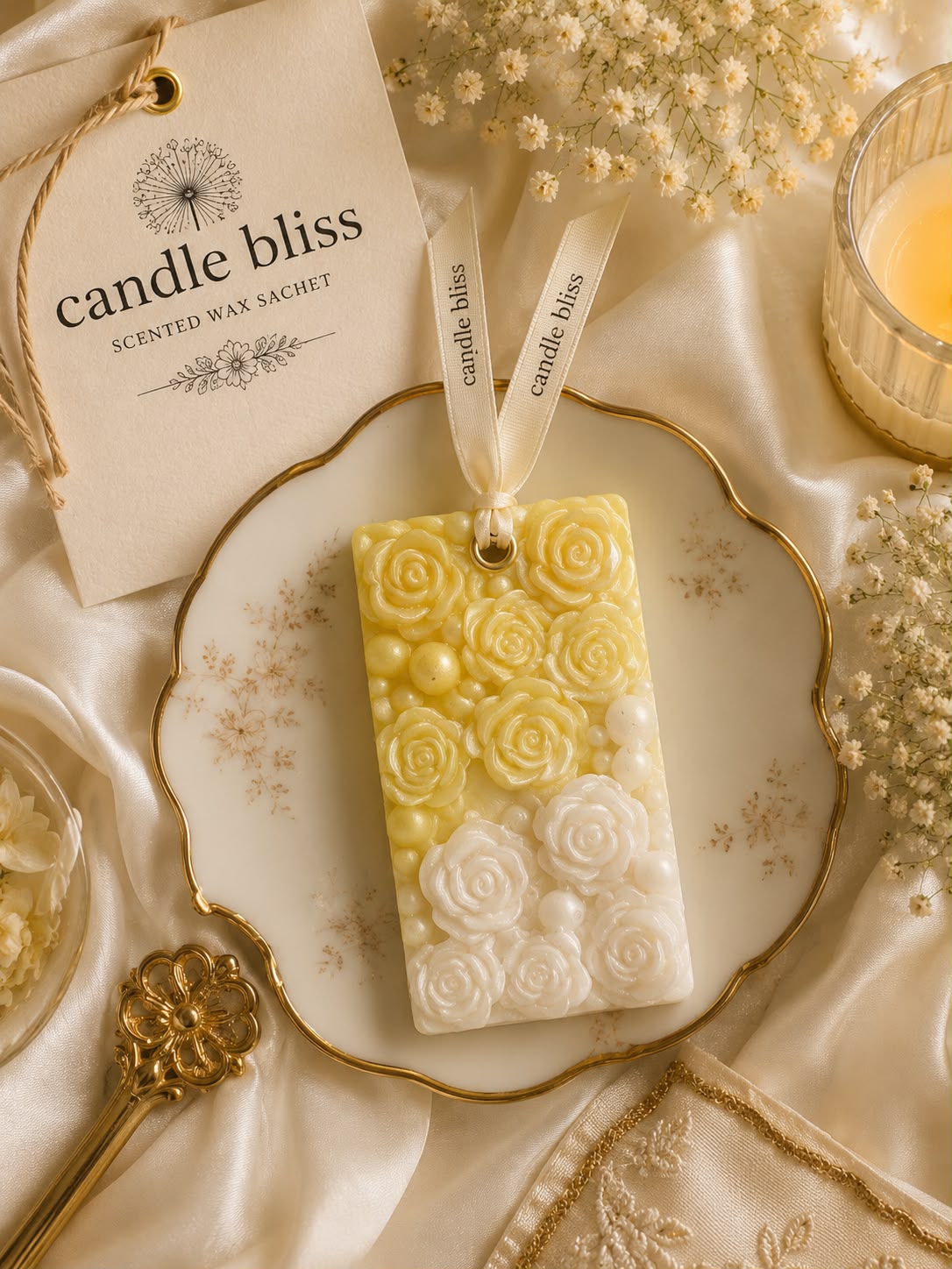 Mello rose wax sachet