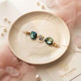 ELEGANCE - the nazar battu rakhi with real opal shell