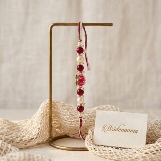 Lotus Divine Rakhi with real agate beads