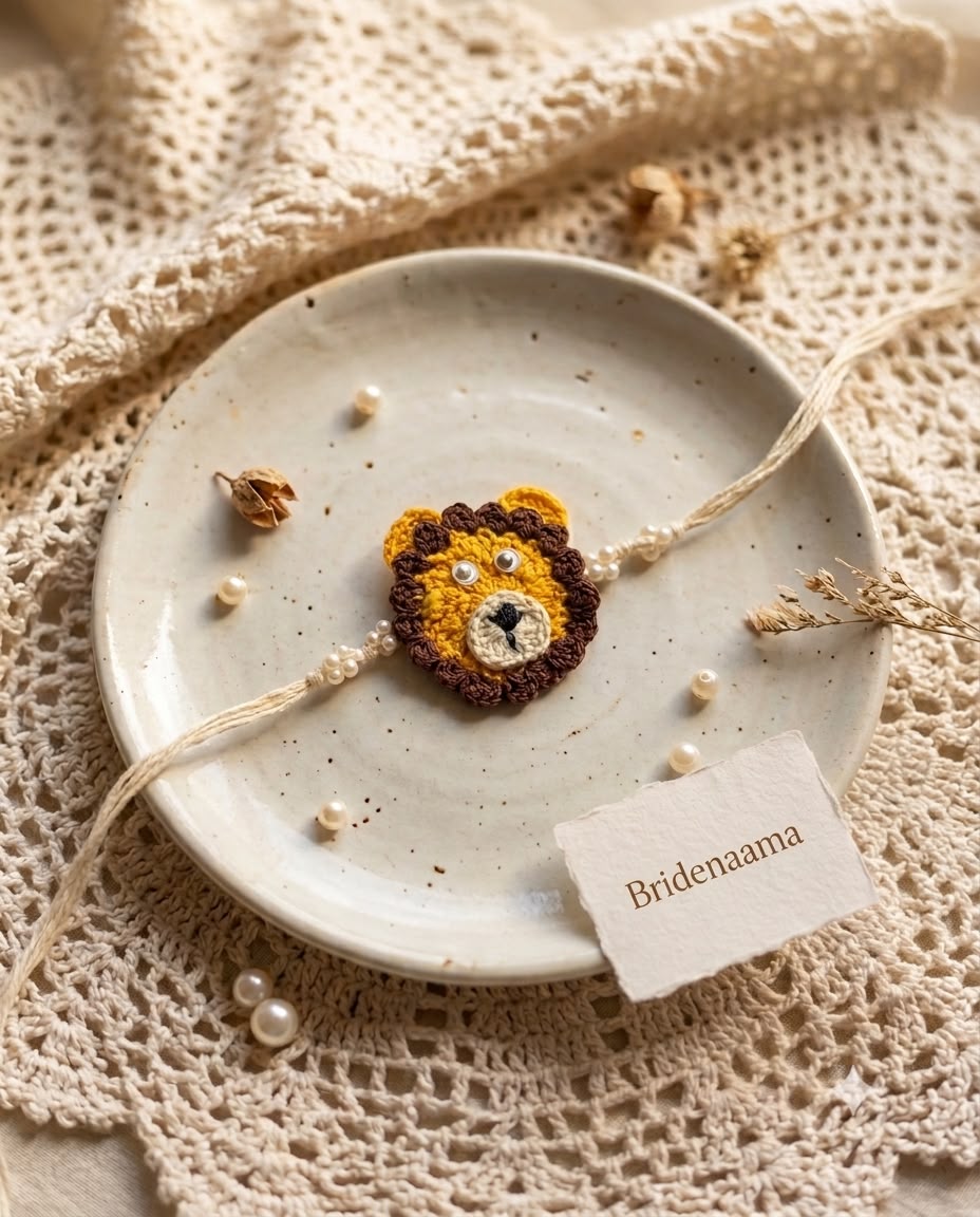 Crochet kids lion theme rakhi