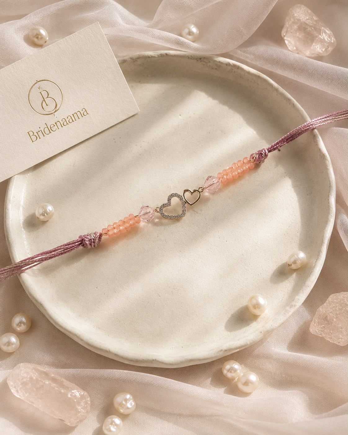 2. crystal Heart Made - rakhi