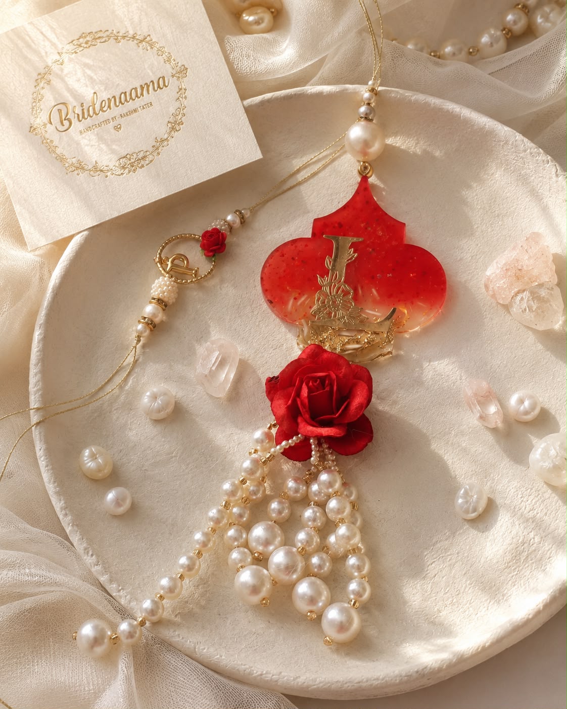 Custom rolichawal infused rakhi lumba set in resin