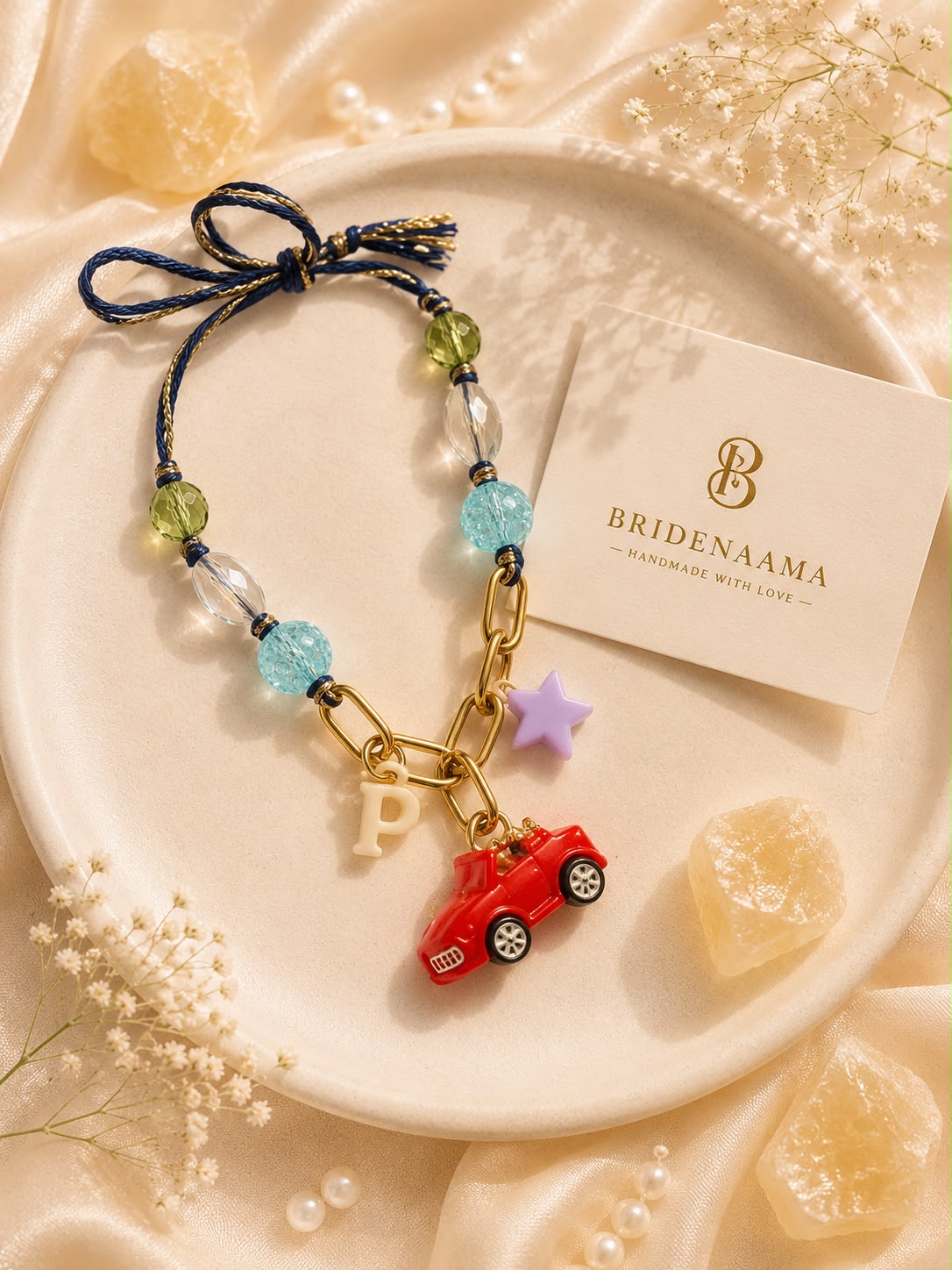 Car Rakhi for kids with monogram