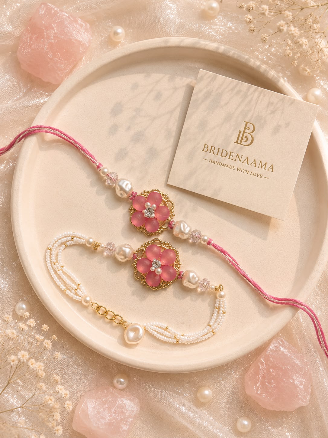 AURA bliss rakhi pair - bracelet style lumbi and rakhi