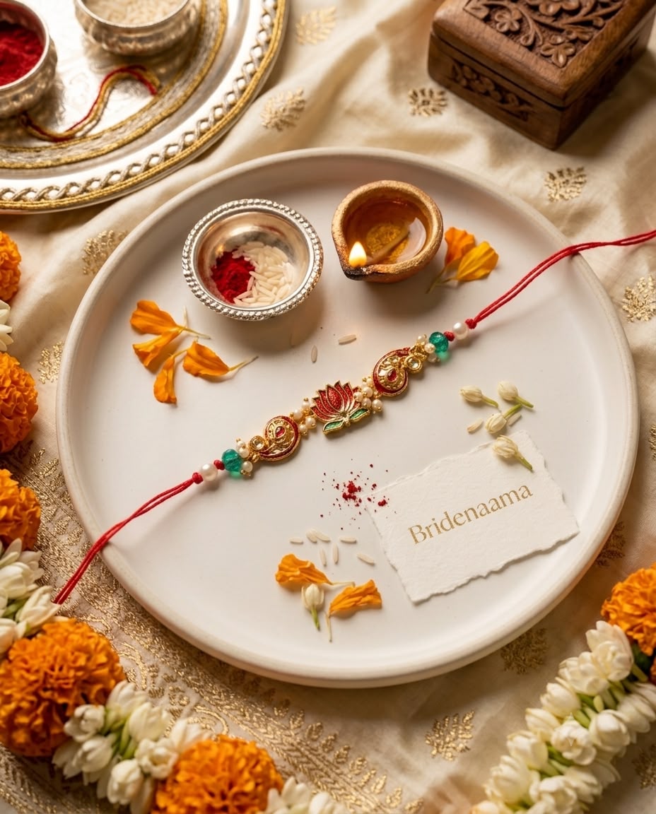 Lotus aura paisely hues rakhi