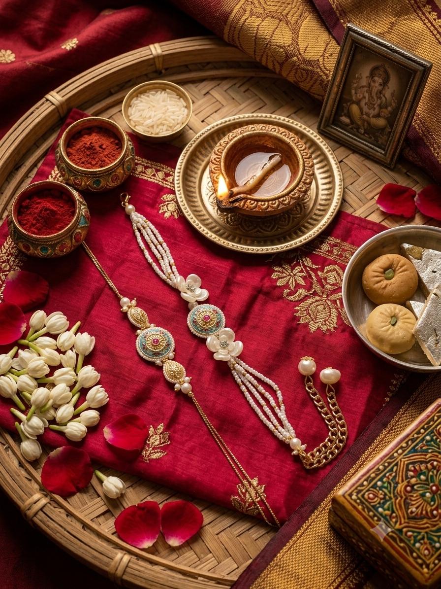 Meenakai bliss rakhi lumbi set