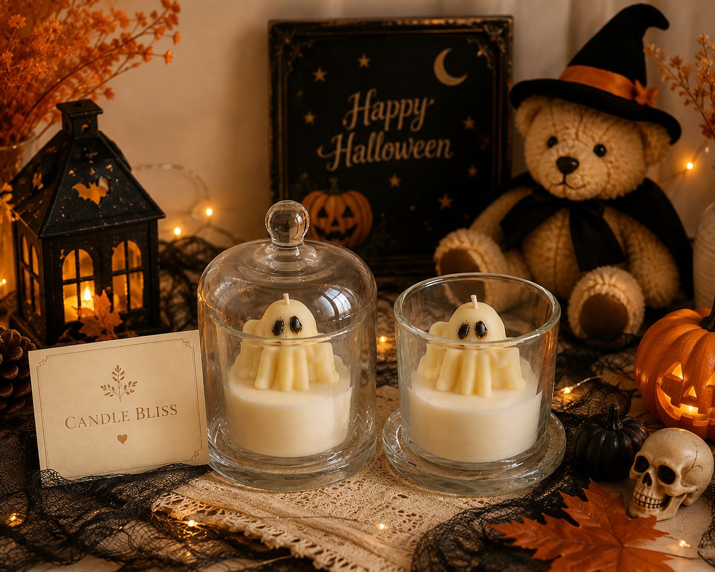 Spooky pookie candle clouch jar