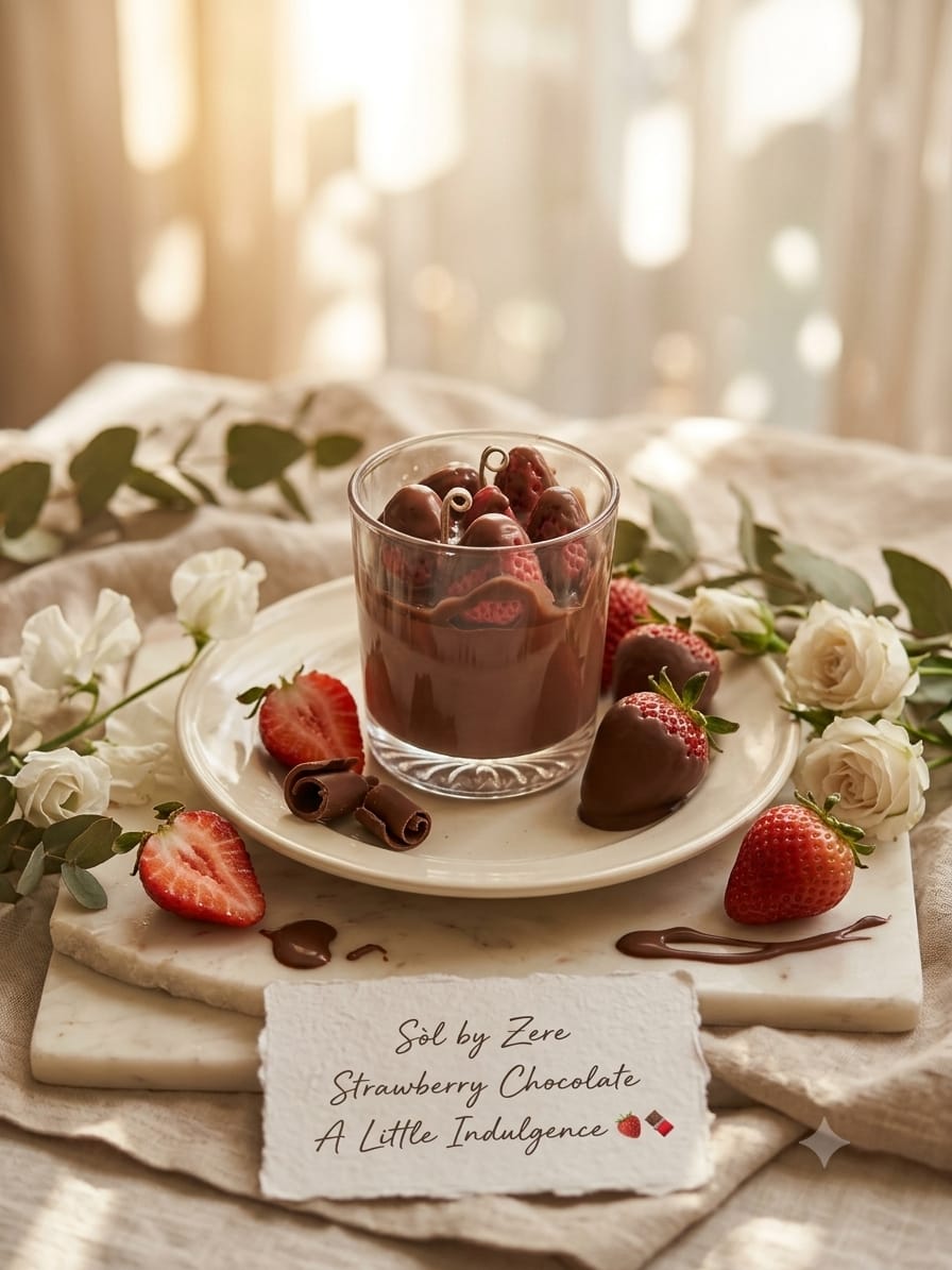 Chocolate covered strawberries candle jar
