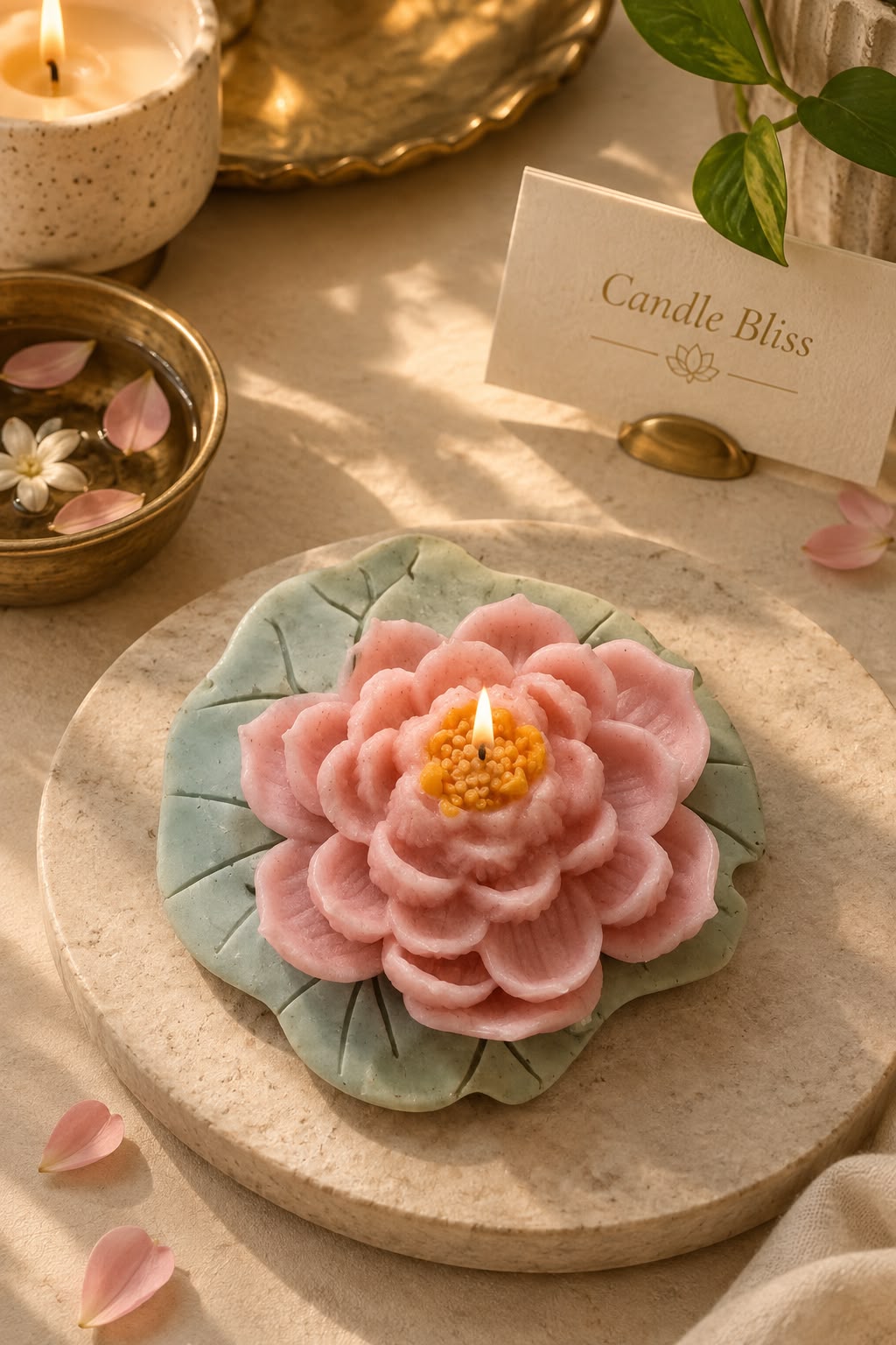 Large lotus leaf coaster - 3 inch approx - set of 6 - made with eco resin - Image 3