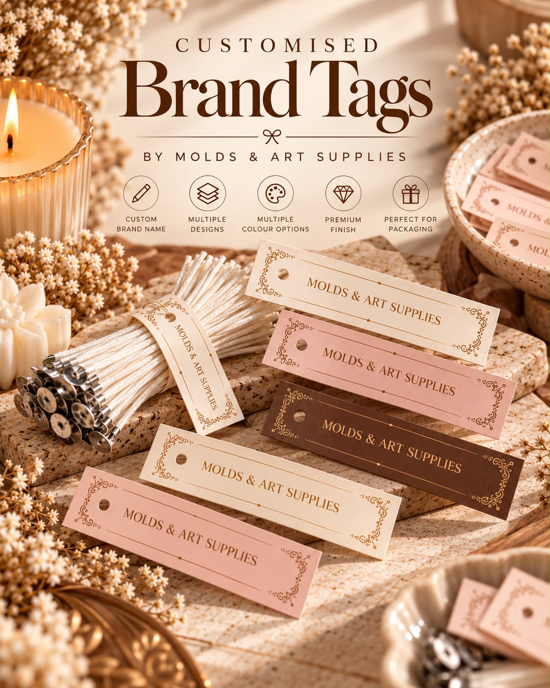 Custom wick tags - pack of 1000